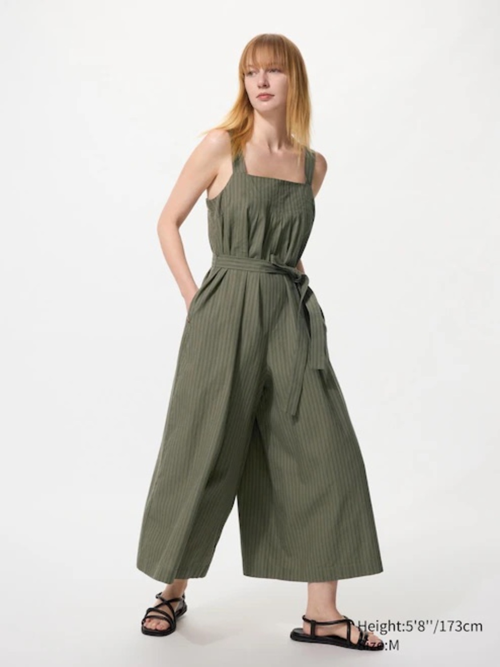 Uniqlo Linen Blend Jumpsuit | Striped